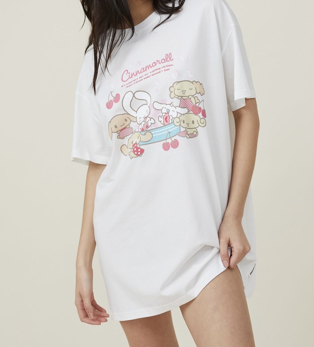 Cotton On x Cinnamoroll - 90s T-shirt Nightie Cinnamoroll & Friends