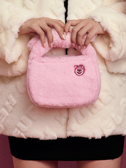 Lotso Furry Knotted Bag - Pink
