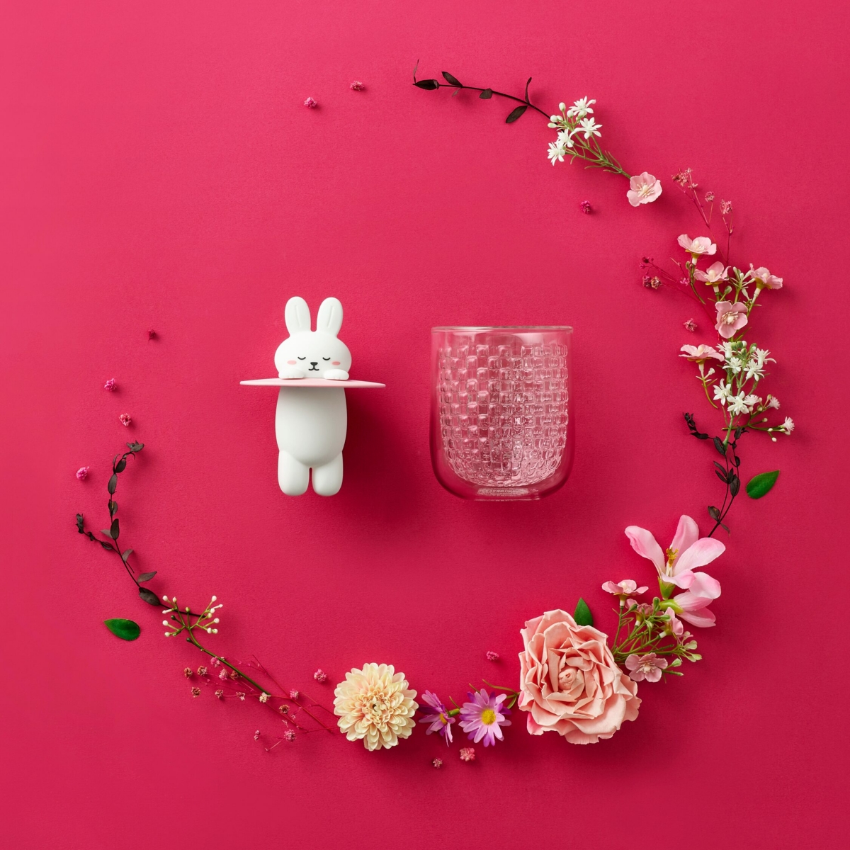 Starbucks Checkered Glass Cup With Rabbit Infuser