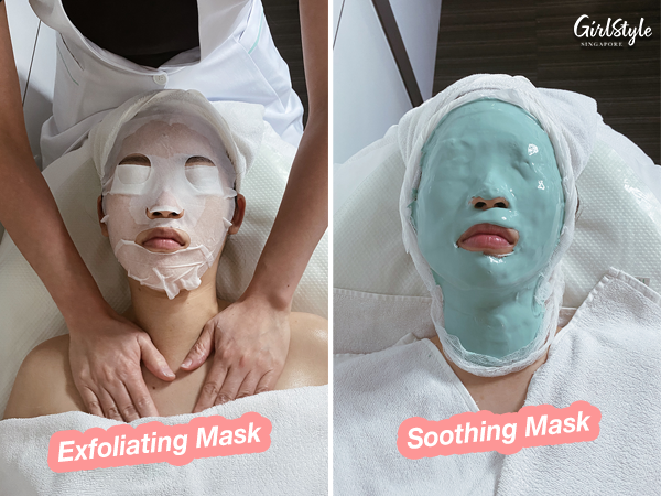 Sophie’s Power-Lift Facial Treatment comprised customised steps to suit her skin’s condition – including an exfoliating mask and a soothing mask.