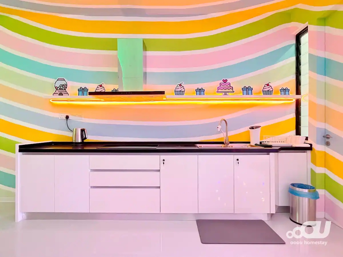 Kitchen - colourful dessert-themed Airbnb home in JB