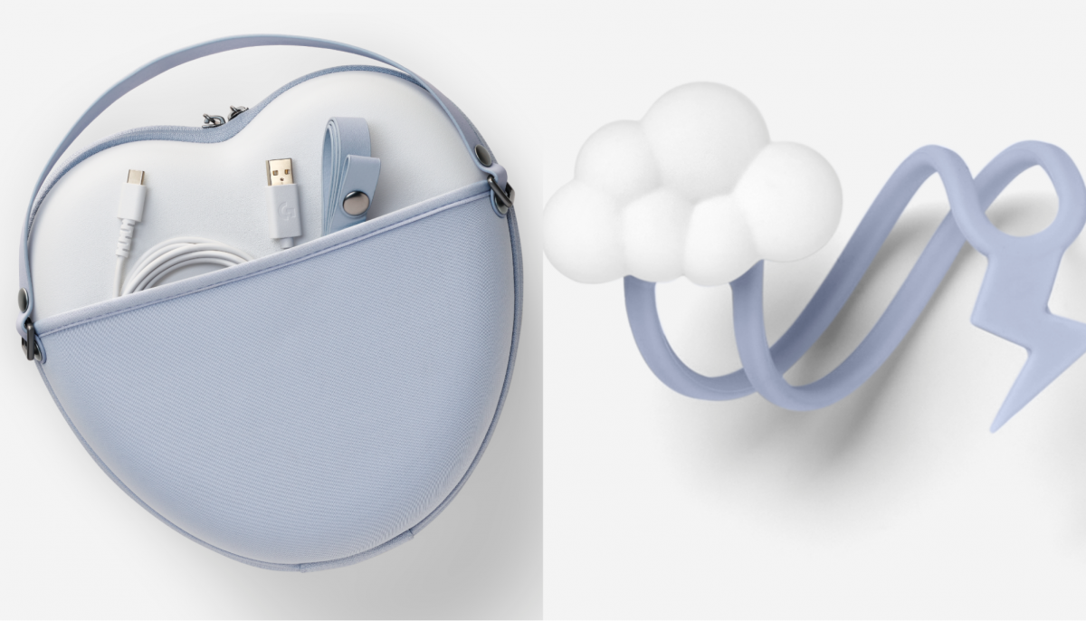 Logitech heart carrying case & cloud cable charm in Singapore