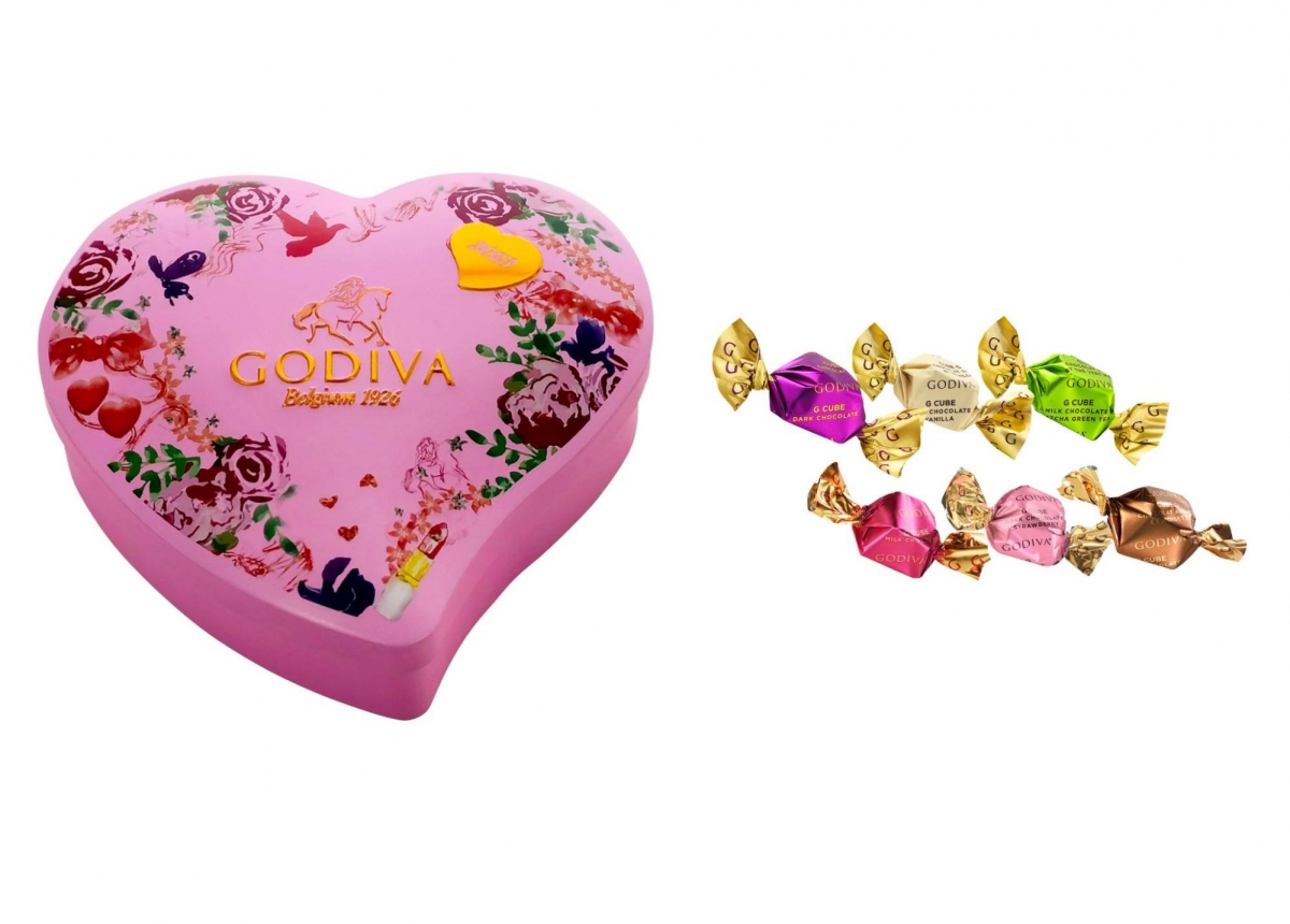 Godiva Love Message G Cube Chocolate Truffle Heart Tin Singapore
