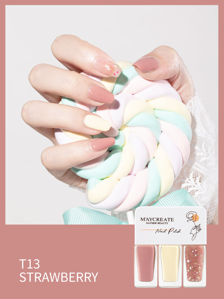 M’aycreate Nail Polish 3-Color Set - Strawberry