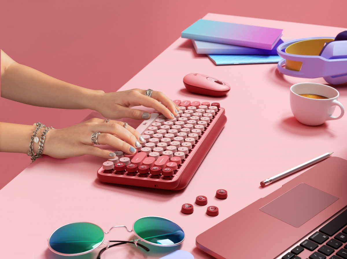 Logitech POP Keys pink keyboard in Singapore