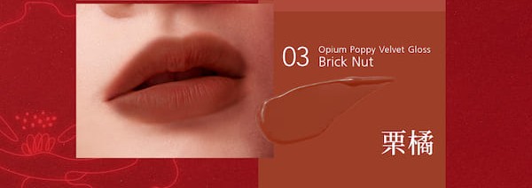 1028 Opium Poppy Velvet Gloss in Brick Nut