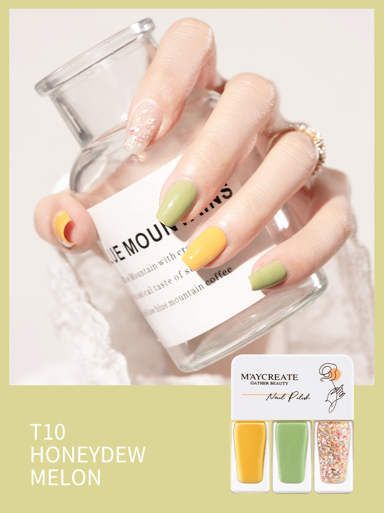 M’aycreate Nail Polish 3-Color Set - Honeydew Melon