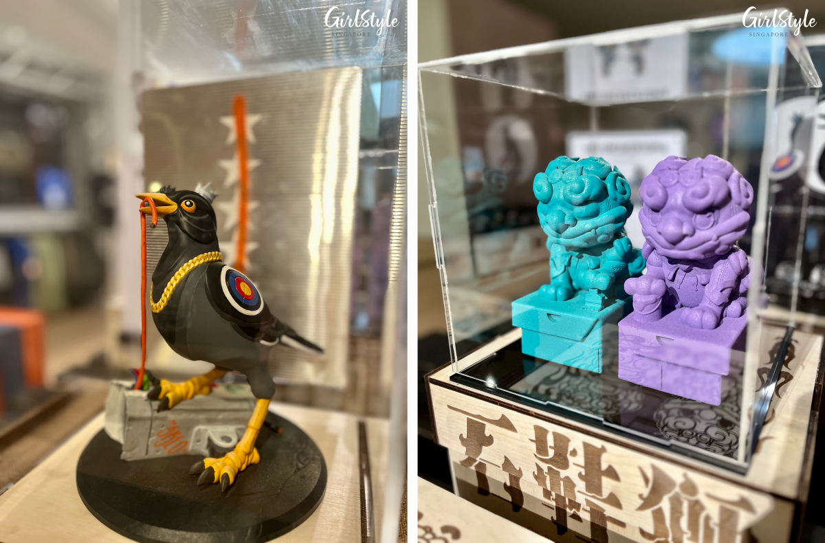 ActionCity resin art figures of A Myna Rebellion and sneaker stone lions