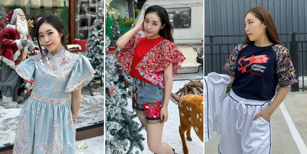 Inspired by her international upbringing, YEWON has also incorporated batik to create stylish YISOBI cheongsams, dresses, T-shirts, and outerwear that are especially popular during Chinese New Year and National Day.