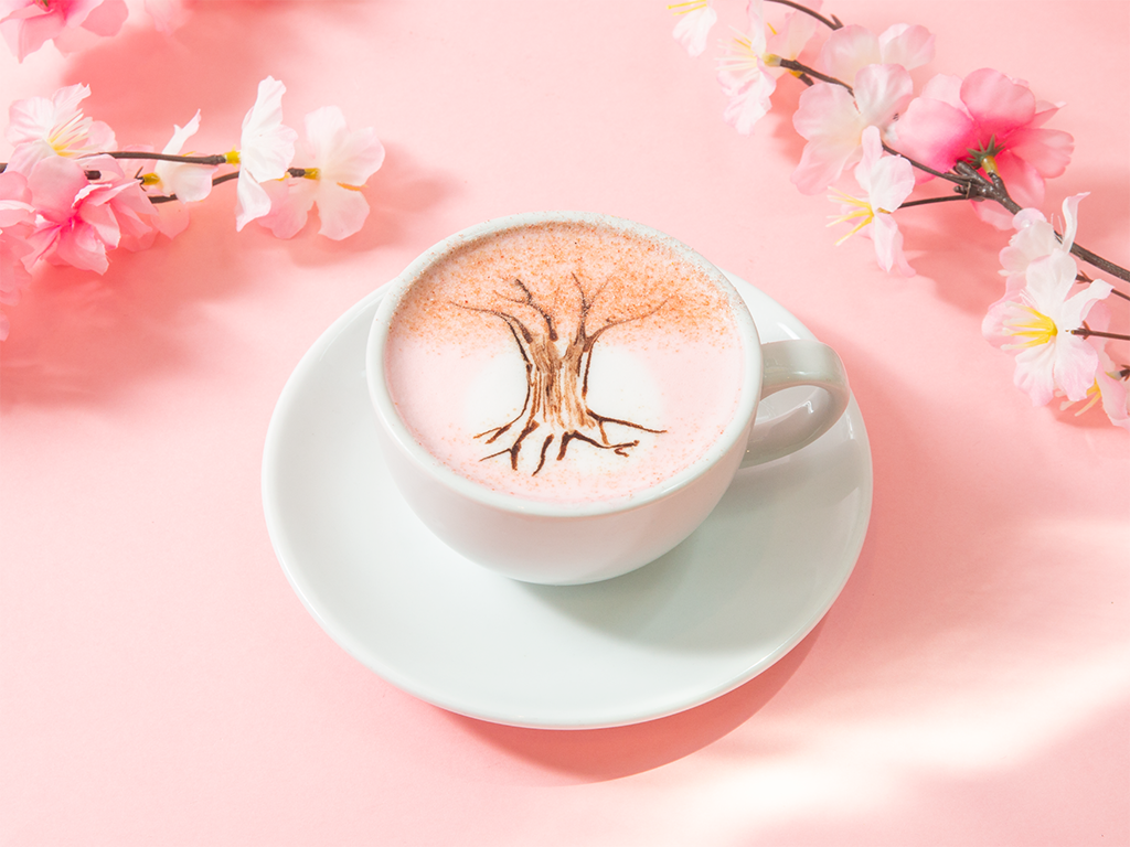 Hot Sakura Milk at FLIPPER'S Singapore