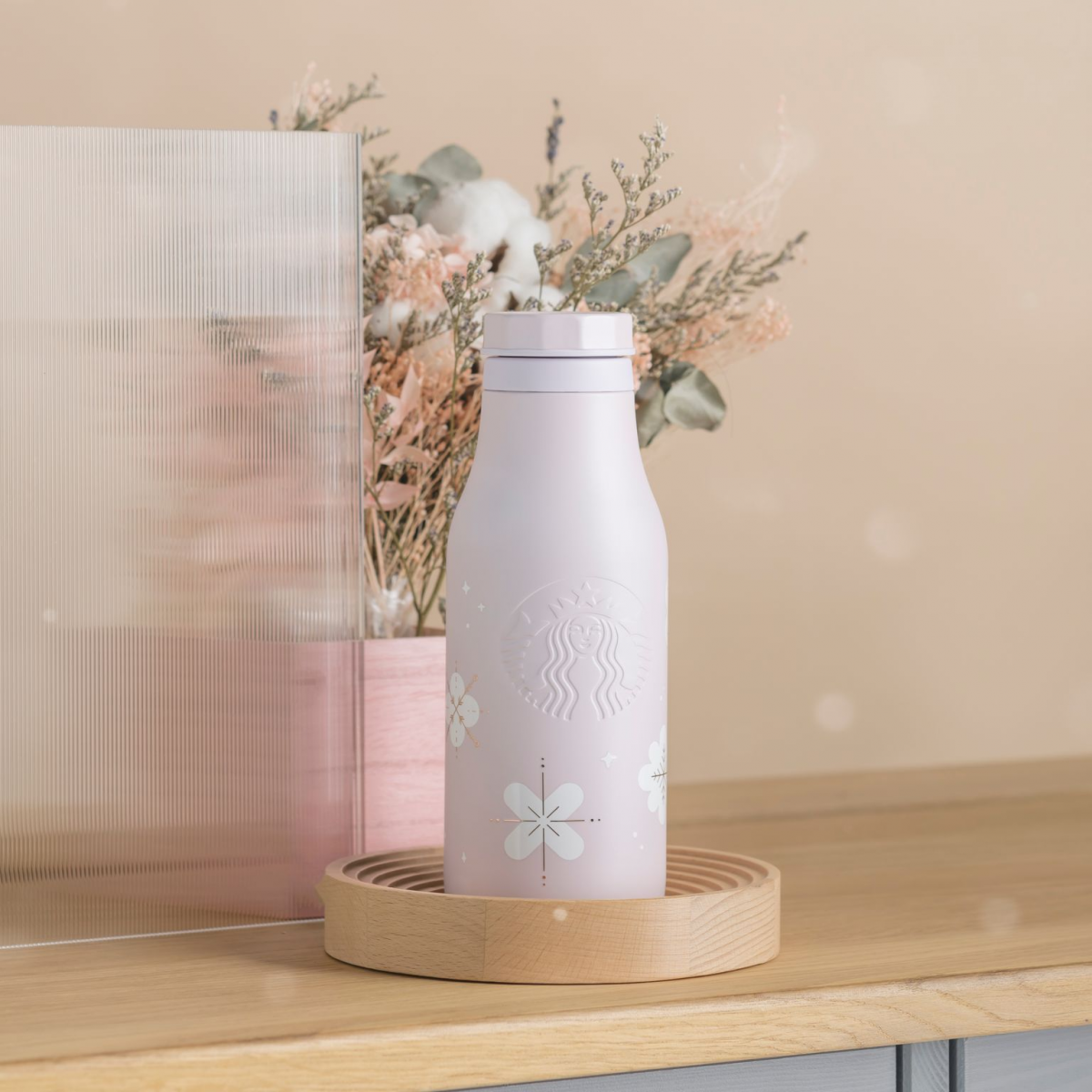 Starbucks Snowflake Iridescent Stainless Steel Water Bottle - Winter Blossoms 2023 Singapore