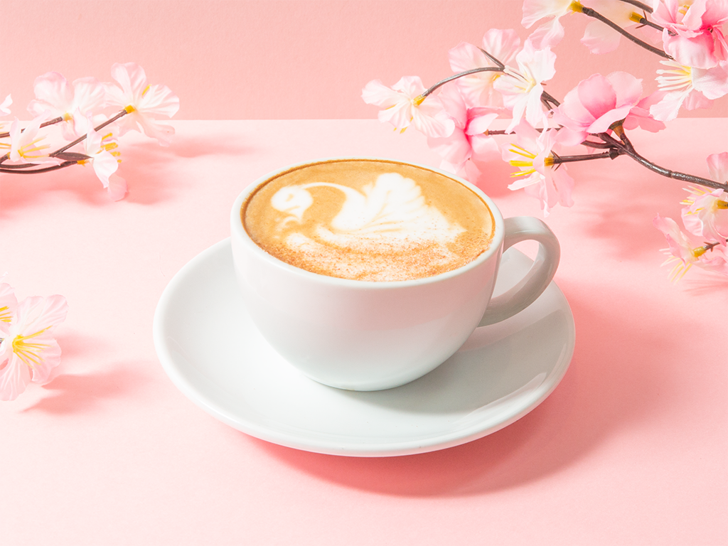 Hot Sakura Latte at FLIPPER'S Singapore
