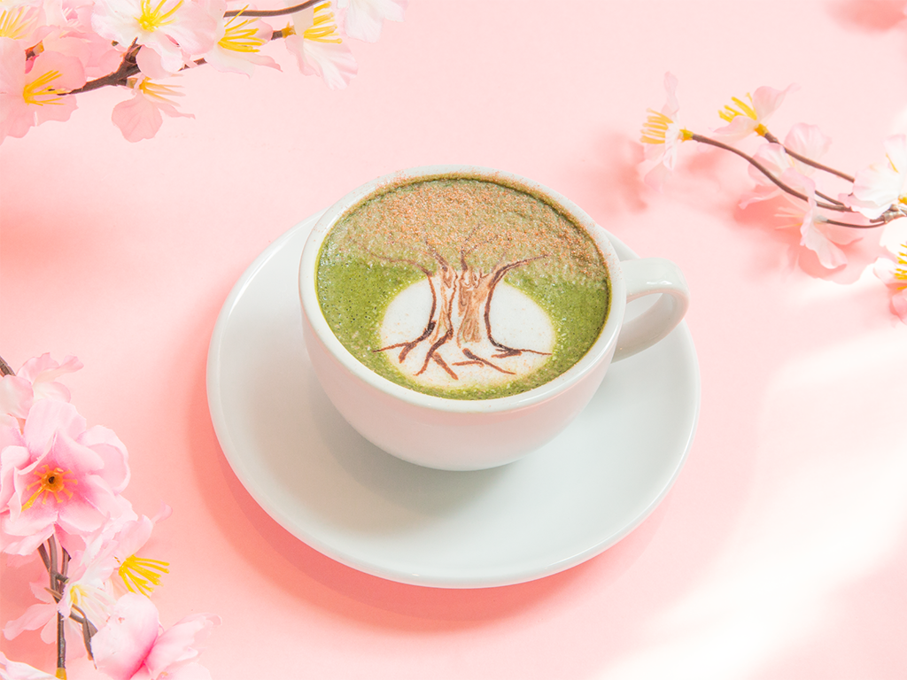 Hot Sakura Matcha at FLIPPER'S Singapore