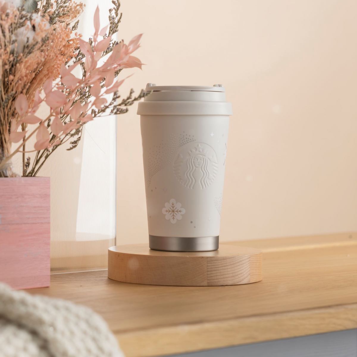 Starbucks Silver Pearl Snowflake Stainless Steel Tumbler - Winter Blossoms 2023 Singapore