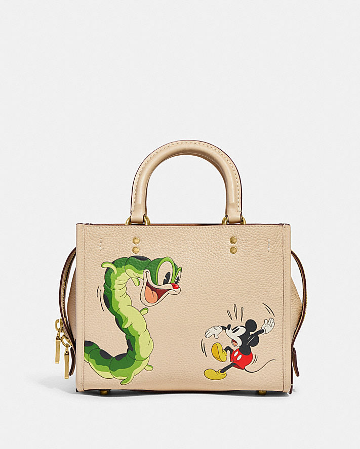Disney x Coach Rogue 25 in Regenerative Leather with Mickey Mouse and Caterpillar