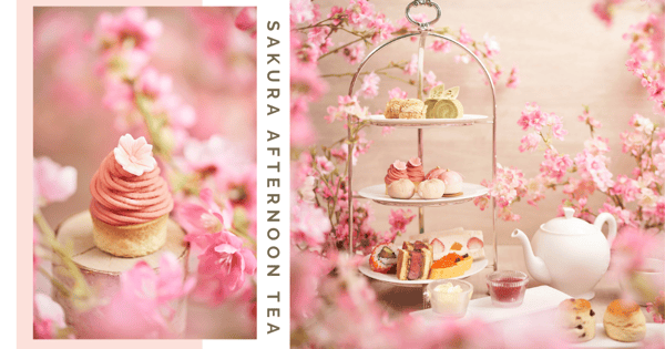 New Sakura Afternoon Tea In Singapore: Pink Cherry Blossom-Inspired Sweets & Savouries + Premium Tea & Coffee