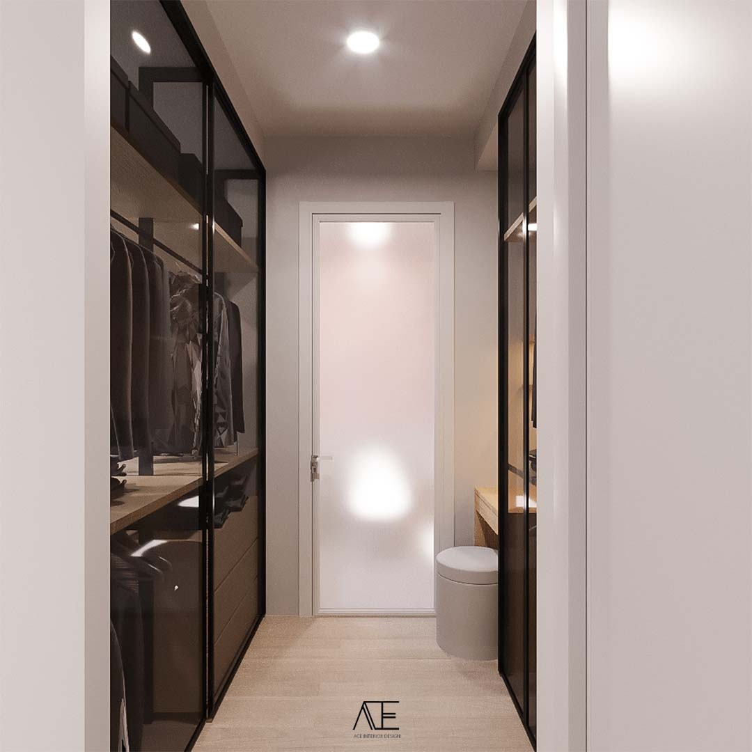 Singapore HDB bedroom with walk-in closet