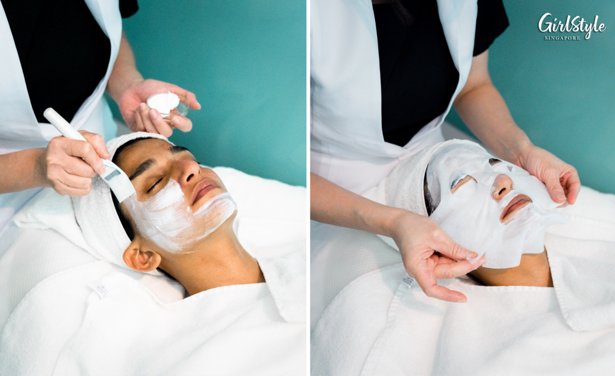 As hydration plays a key role in the elasticity of the skin, two masks were applied to my face for a double boost of hydration.