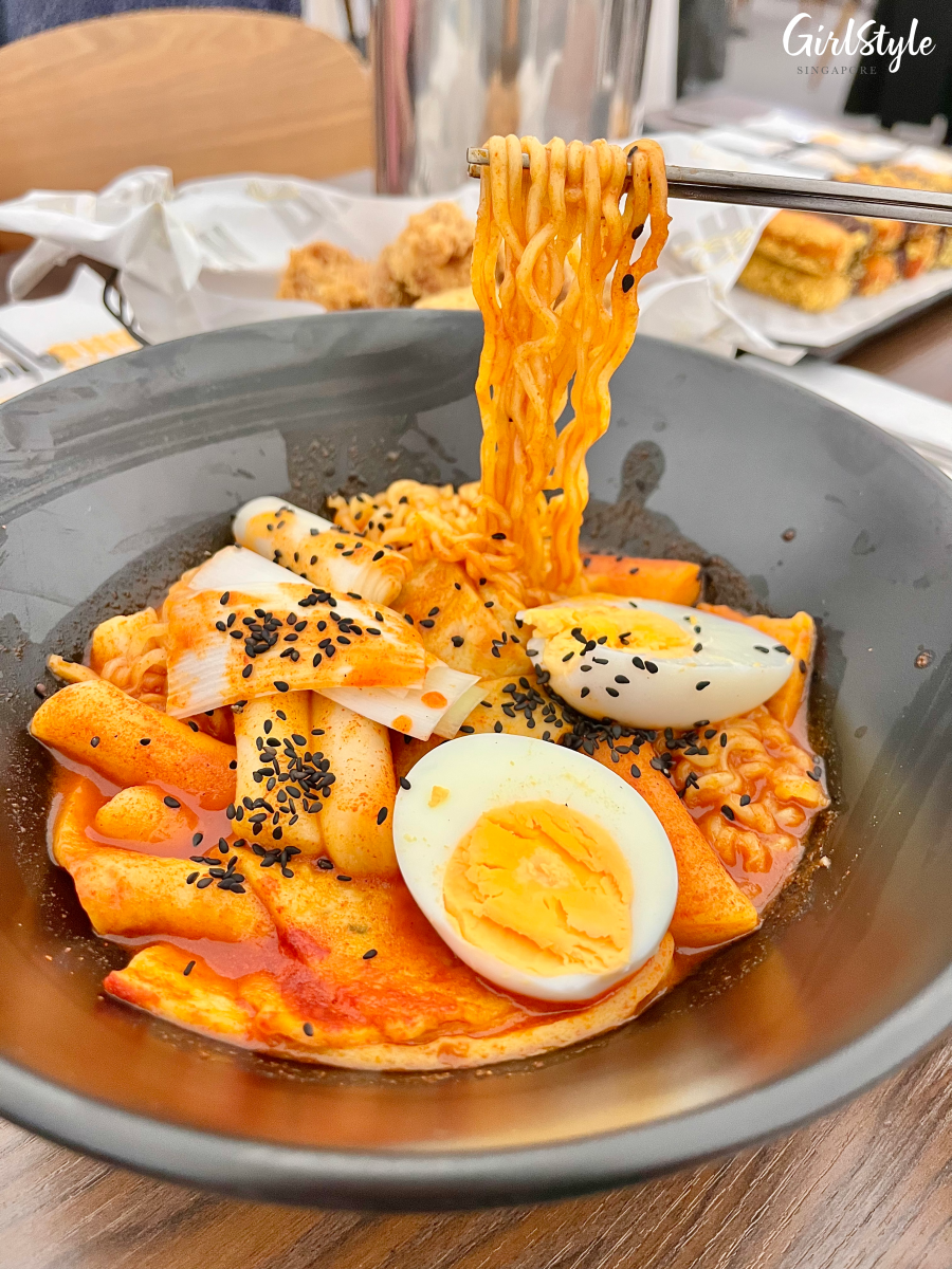 BHC Chicken Spicy Rabokki served with egg
