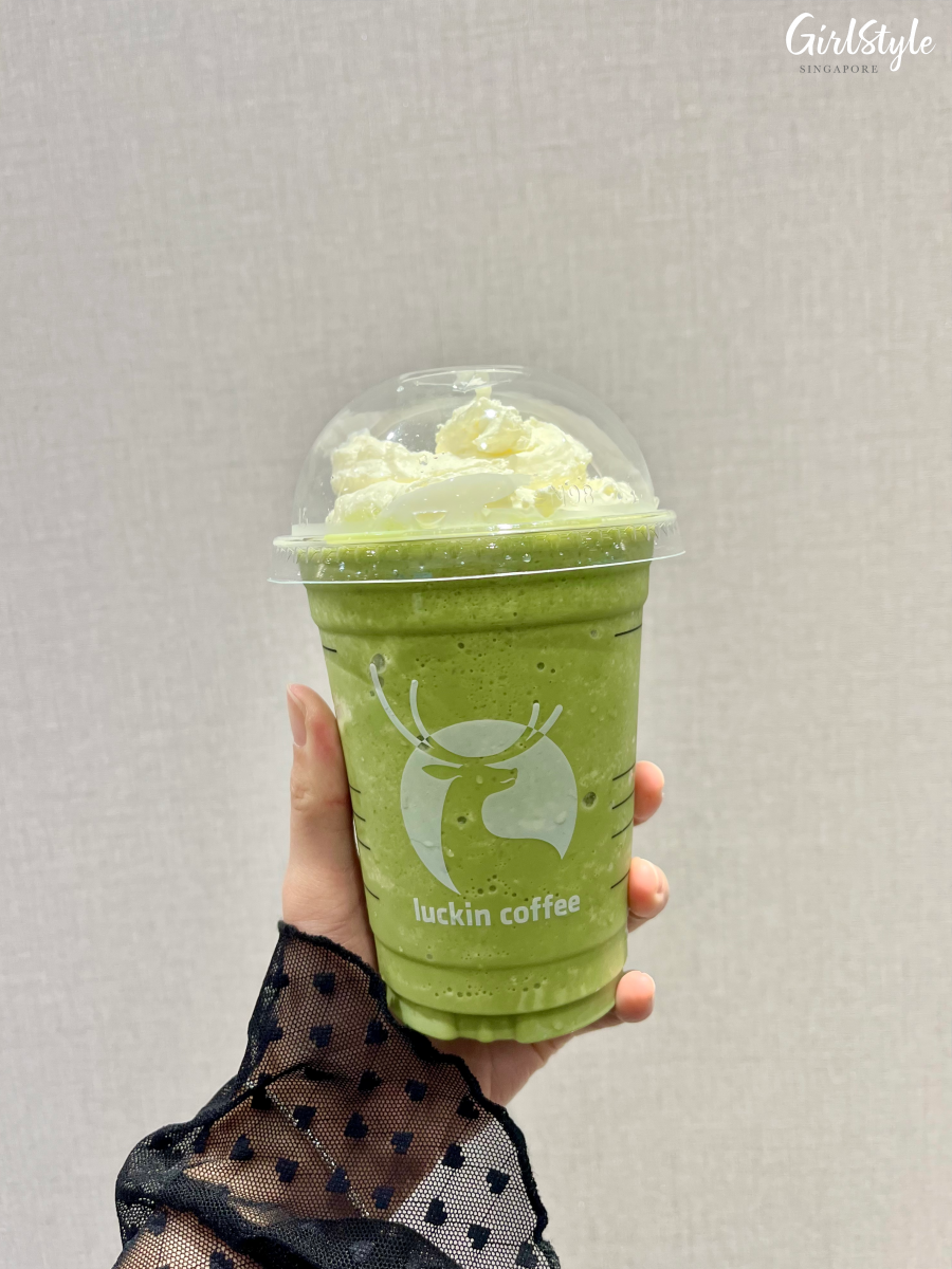 Matcha Exfreezo at luckin coffee Marina Square