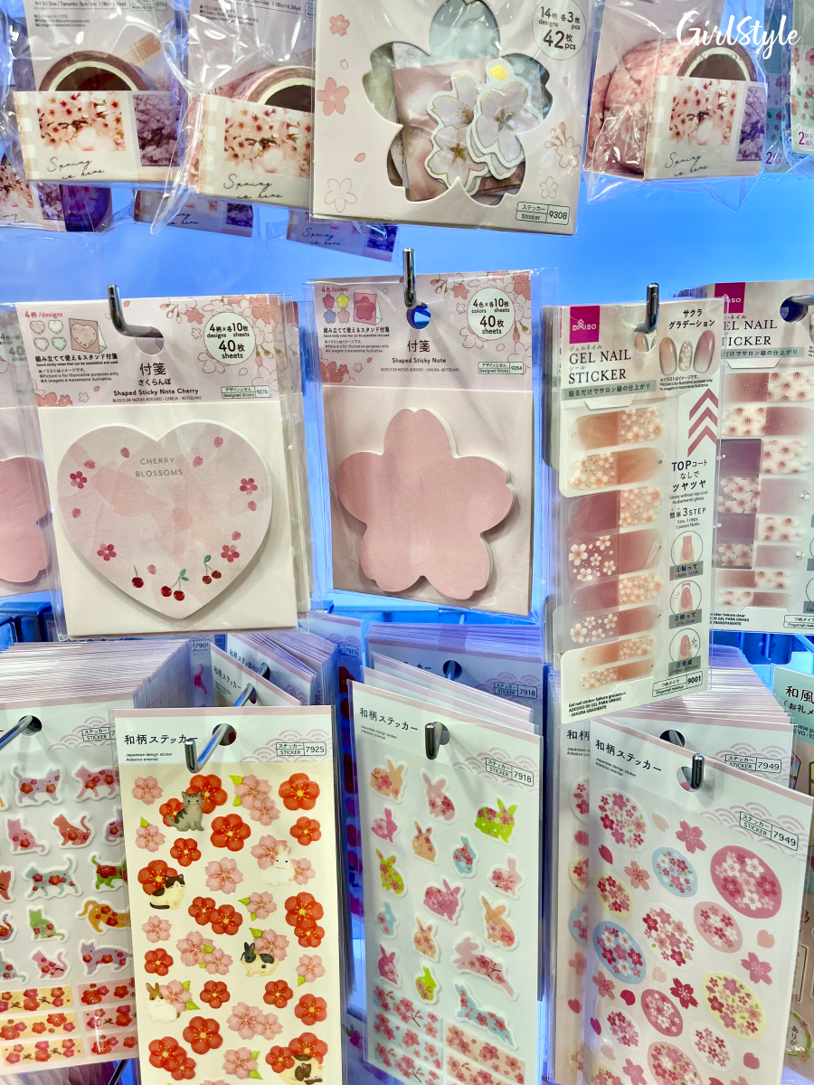 Sakura stickers and post-its at Daiso Singapore