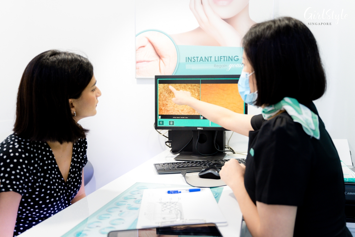 Thanks to the skin analysis, the therapist was able to identify my key skin concerns: dehydration, dullness and congestion.