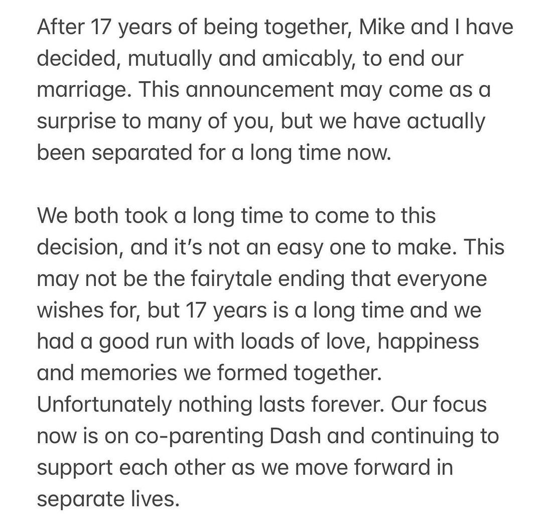 Xiaxue and Mike breakup announcement