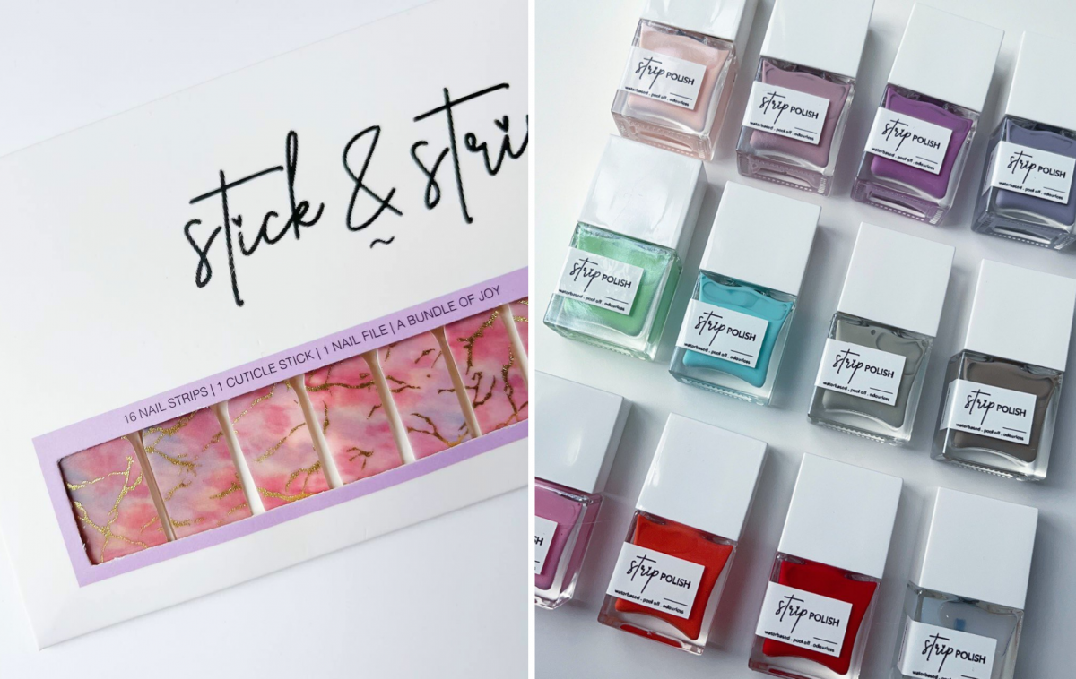 Nail wraps and nail polish