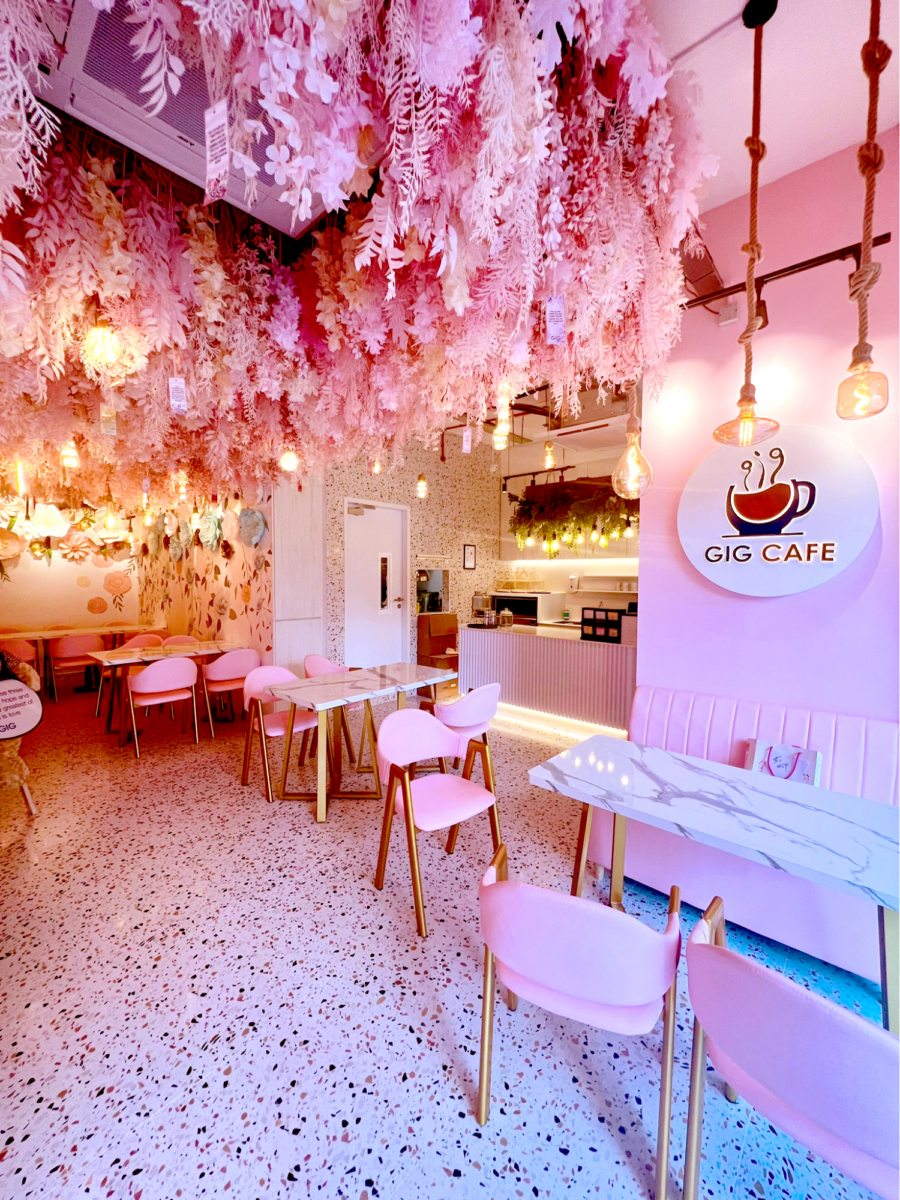 GIG Cafe - Pink floral cafe at Tampines Singapore