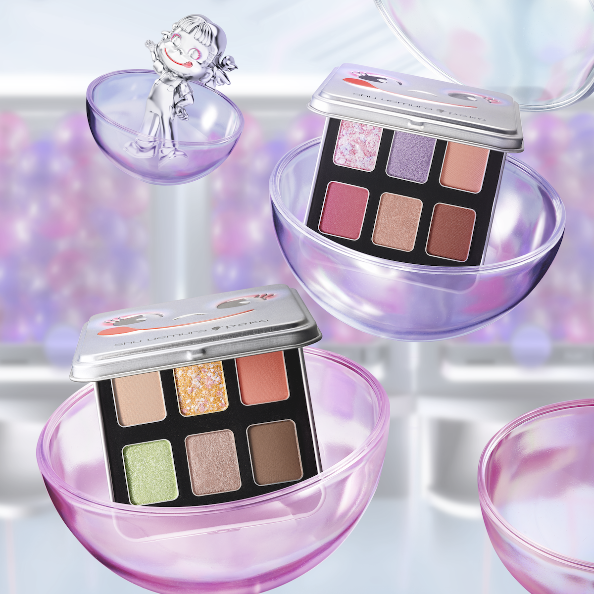 Eye palettes in Lemon Fizz (bottom left) and Raspberry Lollipop (top right).