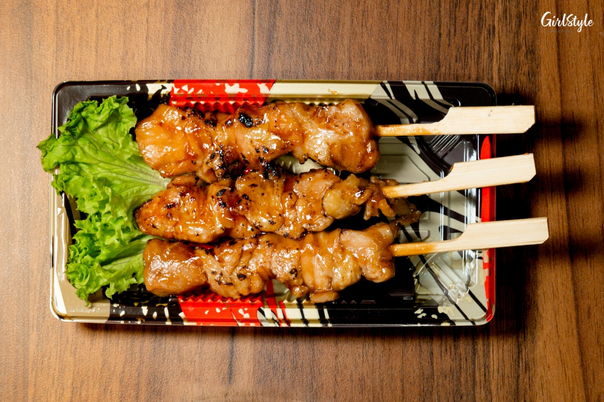Salmon Warrior, Yakitori Platter, $4.50 (3pcs).