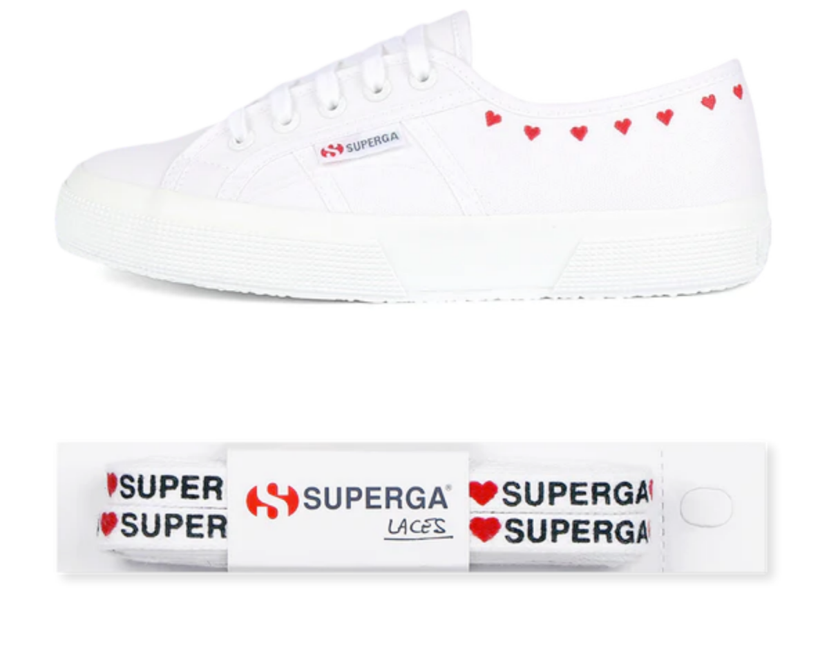 Superga heart sneakers & heart shoelaces