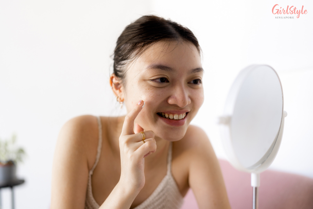 Applying the day cream