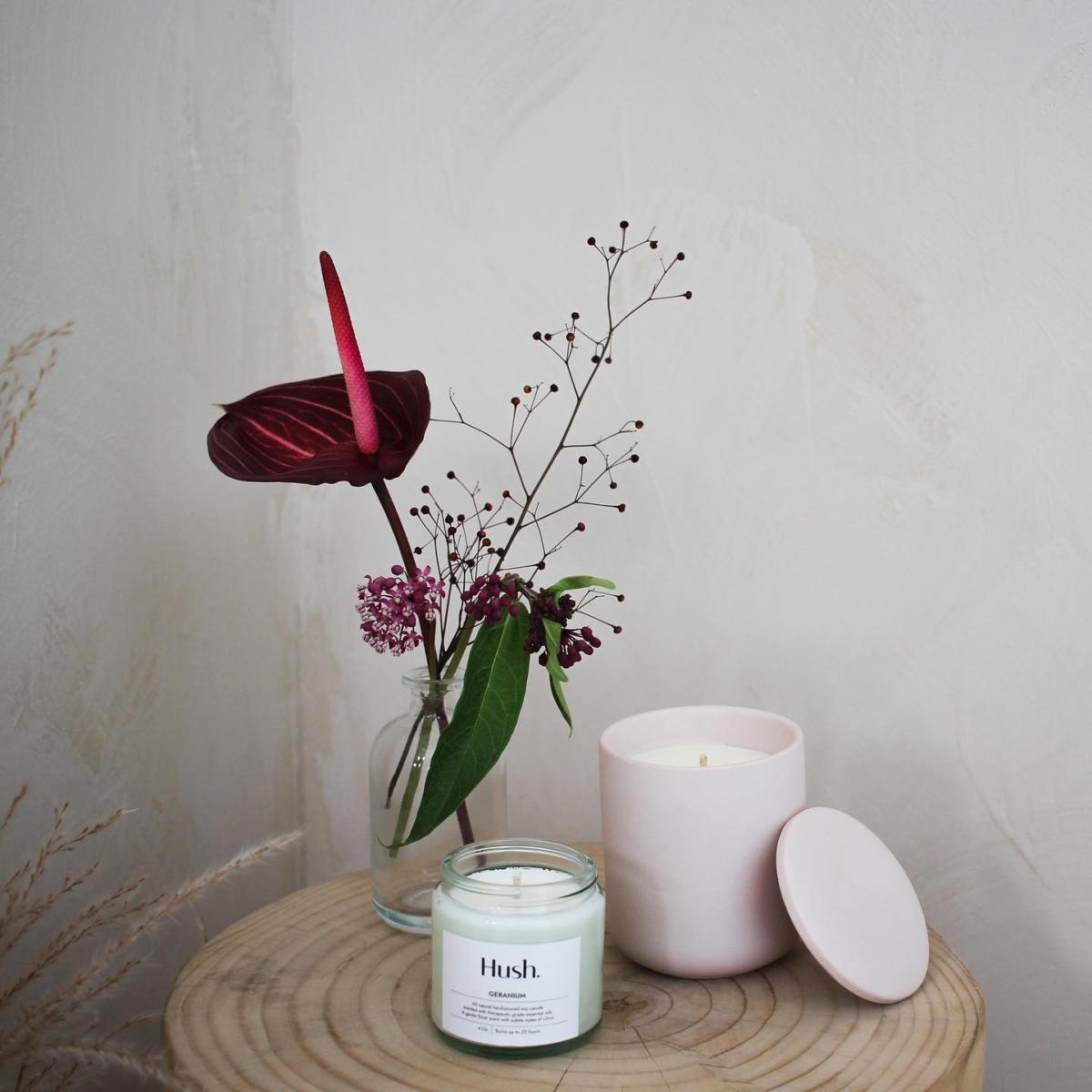 Hush Candle Geranium
