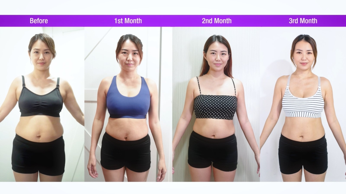 Front view of Cross Ratio Artiste Tay Kewei’s figure across the Ultimate Slimming Challenge