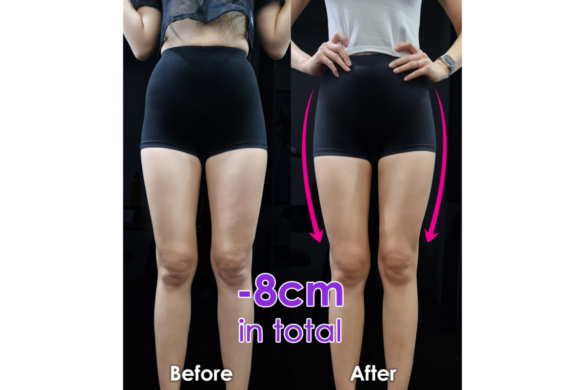 Joanne Peh's figure before and after the Ultimate Slimming Challenge