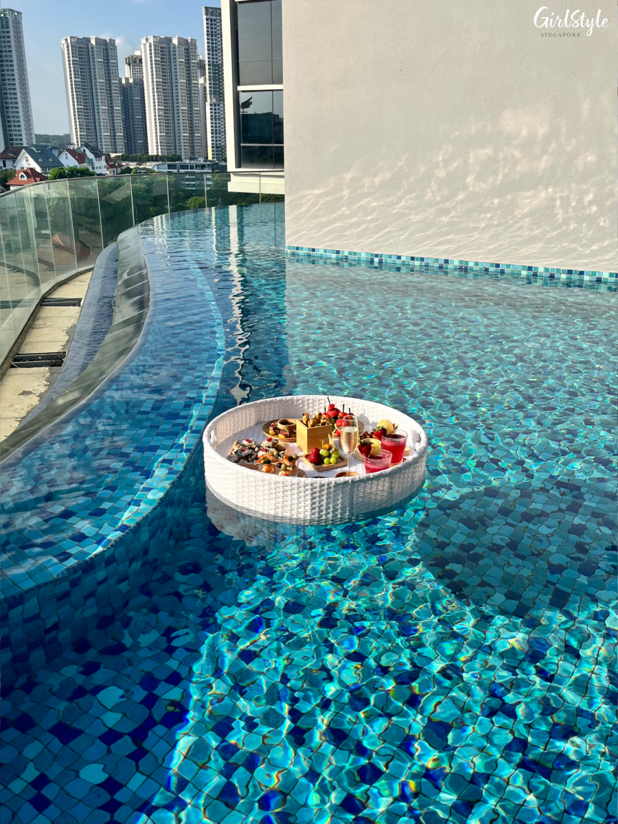 Floating pool dining experience