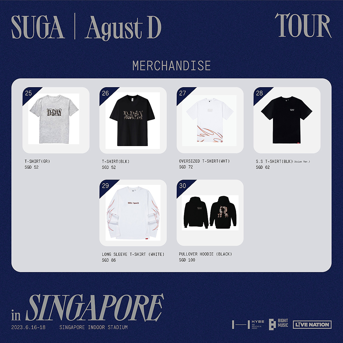 AGUST D | BTS Suga D-Day Tour Merch Singapore
