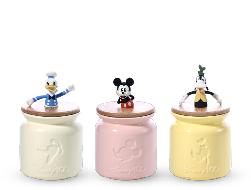 FairPrice Disney100 3pcs Ceramic Canister Set with Figurine Lid