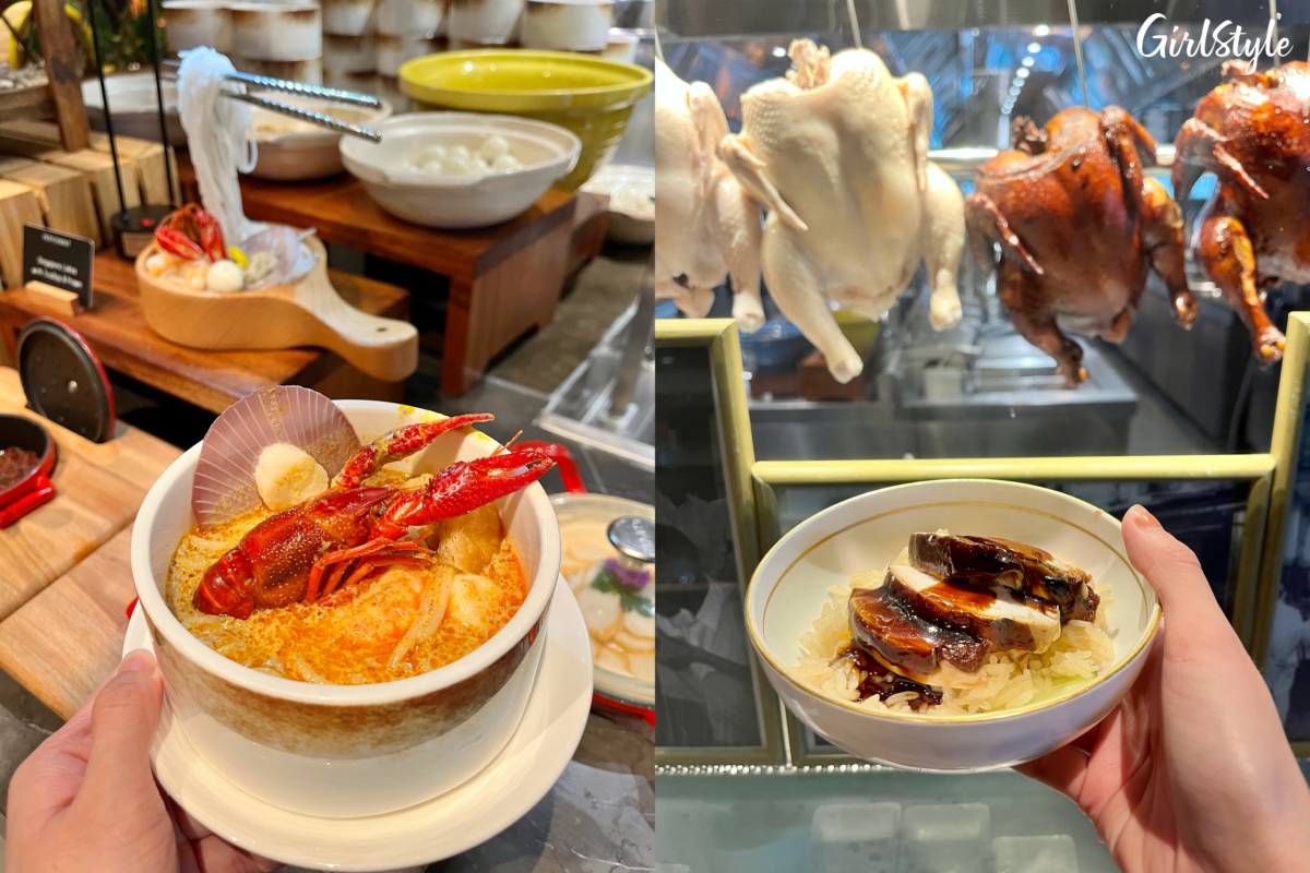Singapore Laksa with Prawn & Scallop, Soya Braised Chicken Rice