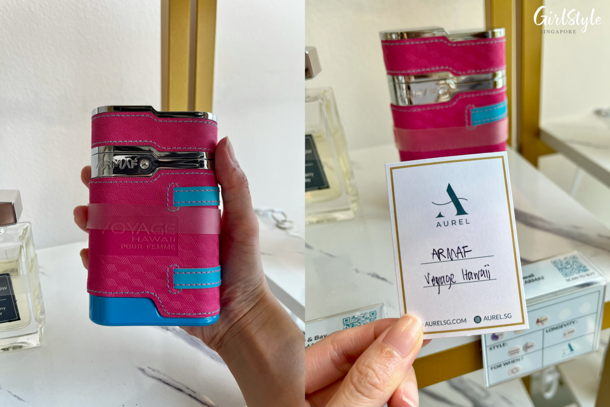 Trying fragrances at the Aurel store