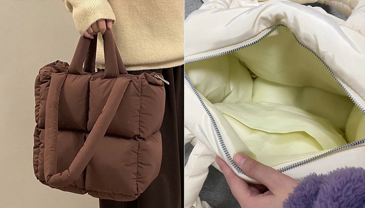Small Square Puffy Tote