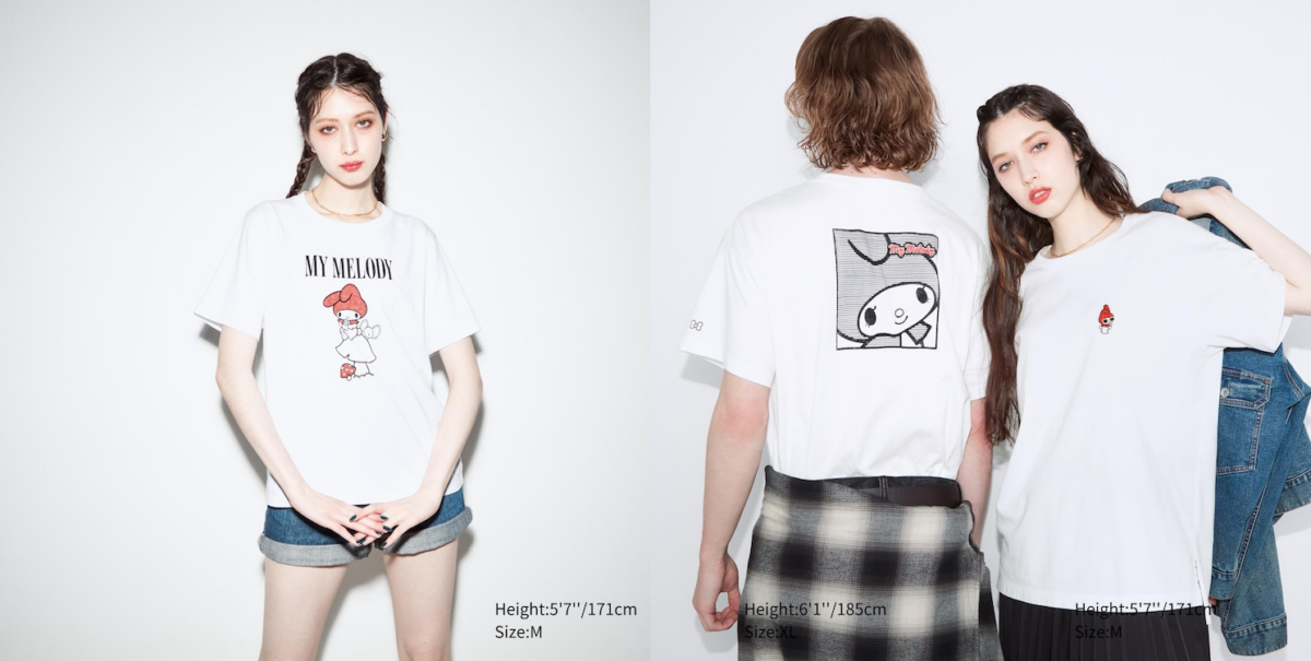 My Melody T-shirts in White - UNIQLO Sanrio Characters 90s Grunge UT Collection