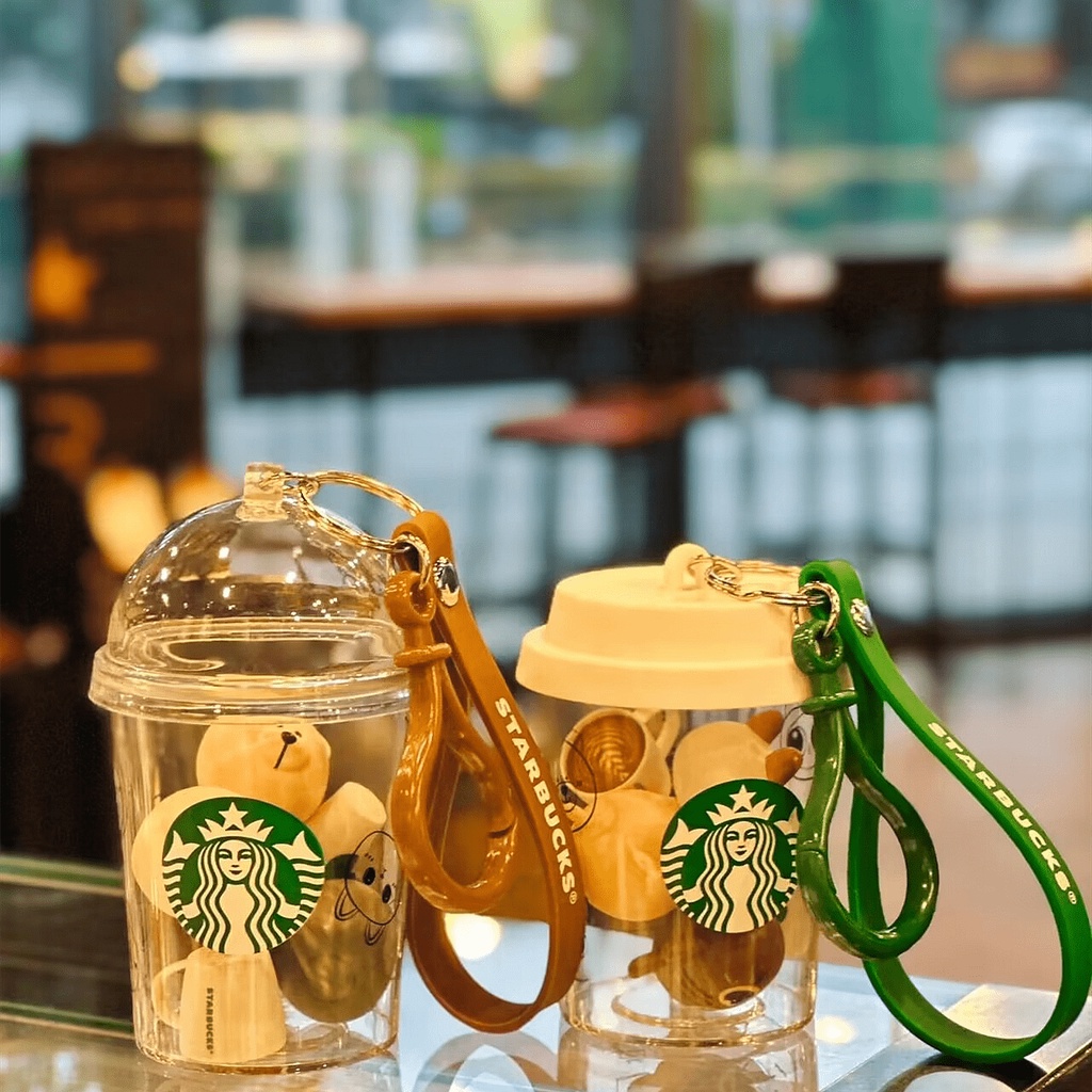 Starbucks China Cup Keychain with Bearista ornaments