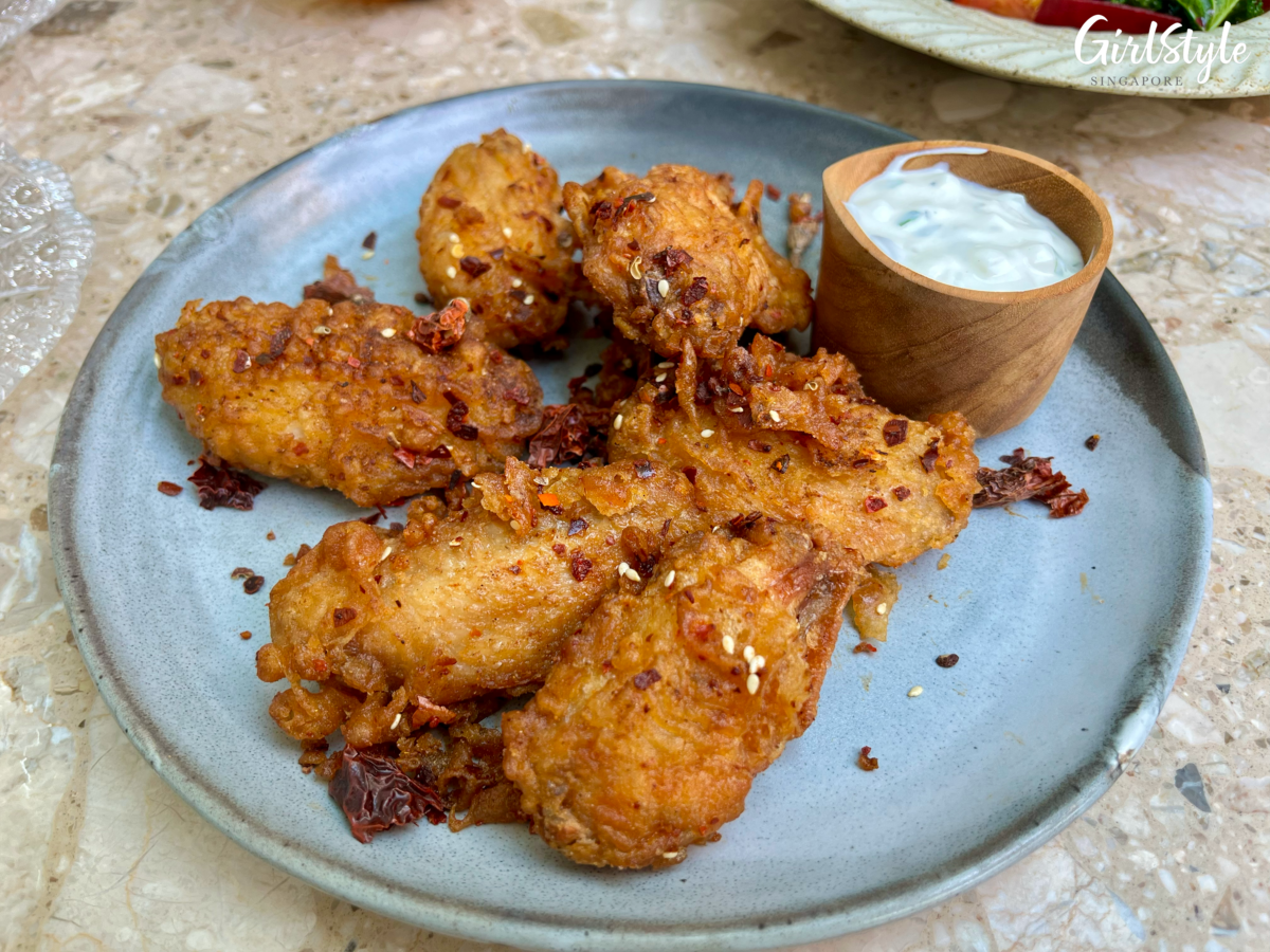 Crispy Chicken Wings in Szechuan Mala at Nico Cafe @ Wheelock Place
