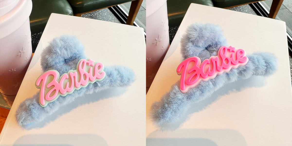 Barbie Blue Pom Claw Clip