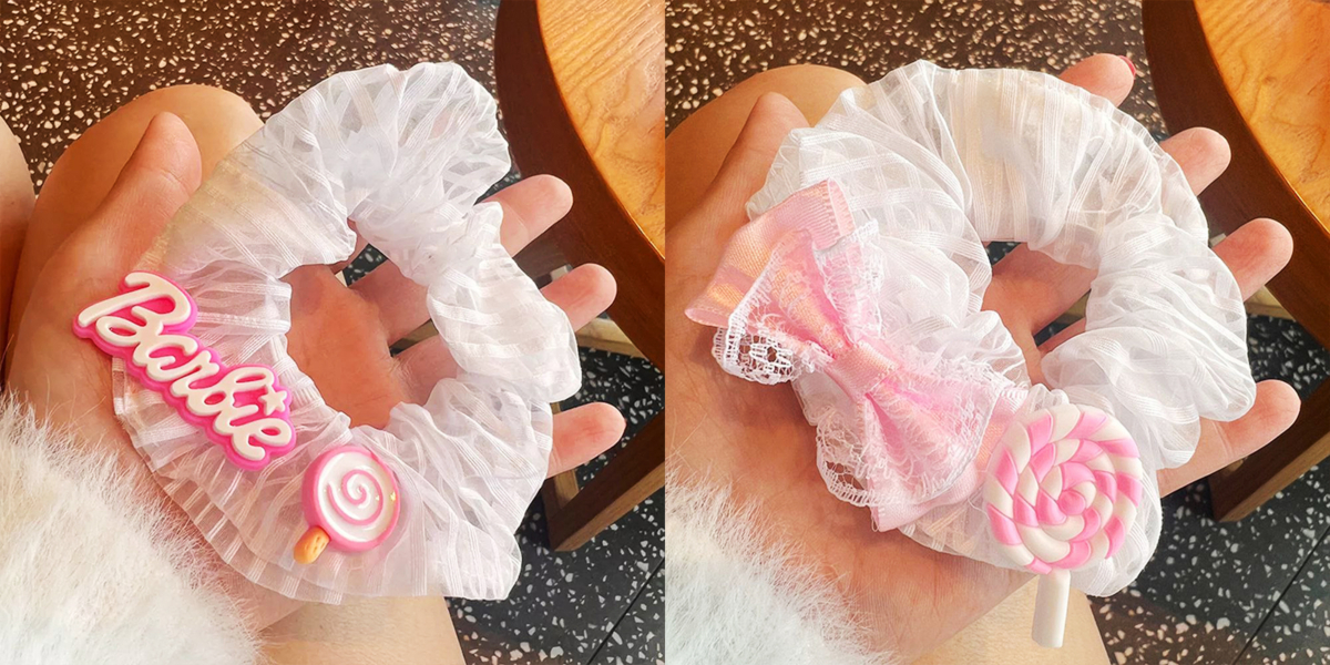 White Tulle Barbie Hair Tie