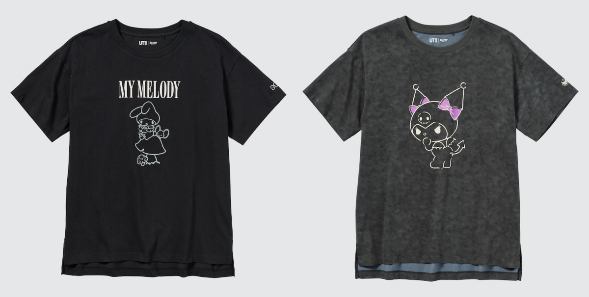 My Melody and Kuromi T-shirts - UNIQLO Sanrio Characters 90s Grunge UT Collection