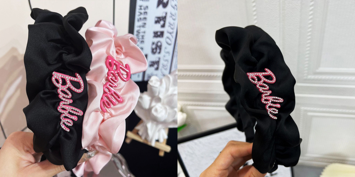 Satin Barbie Hairband With Ruffles