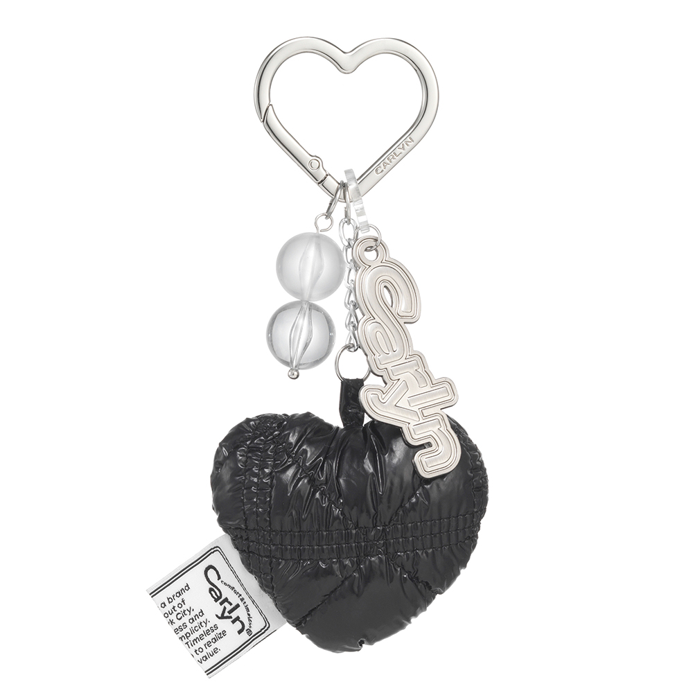 CARLYN MY HEART KEYRING in Black